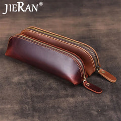 Vintage Leather Key Pouch Zipper Keychain Bag