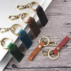 Real Cowhide Leather Keychain Pocket Housekeeper for Car Keys Organizer