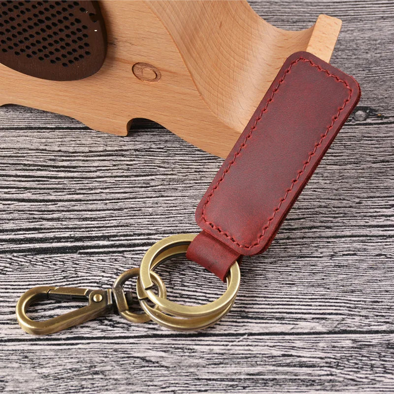 Real Cowhide Leather Keychain Pocket Housekeeper for Car Keys Organizer