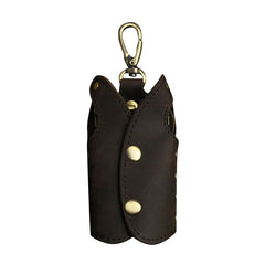 Men Car Remote Key Case Holder Chain Genuine Leather