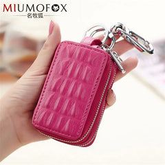 Unisex Alligator-grained Key Wallet Leather Case