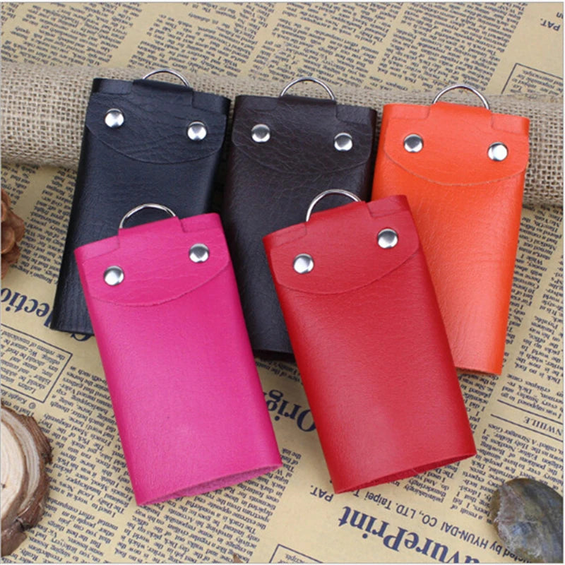 Keys Holder Organizer PU Leather Buckle Key Wallet Bag Car Keychain Women Men