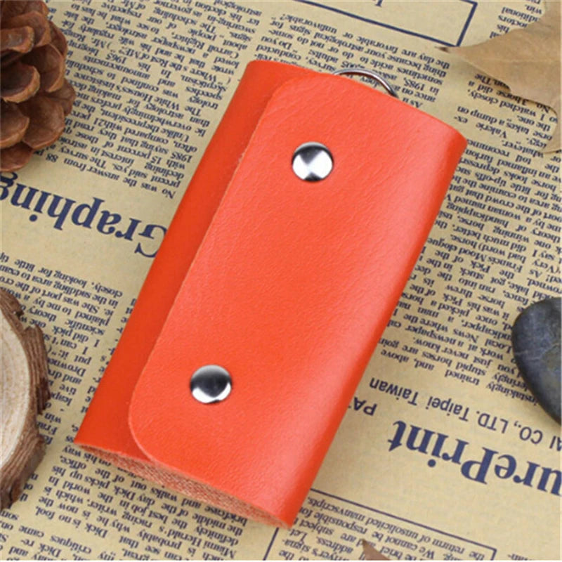 PU Leather Key Holder Organizer Manager with Buckle