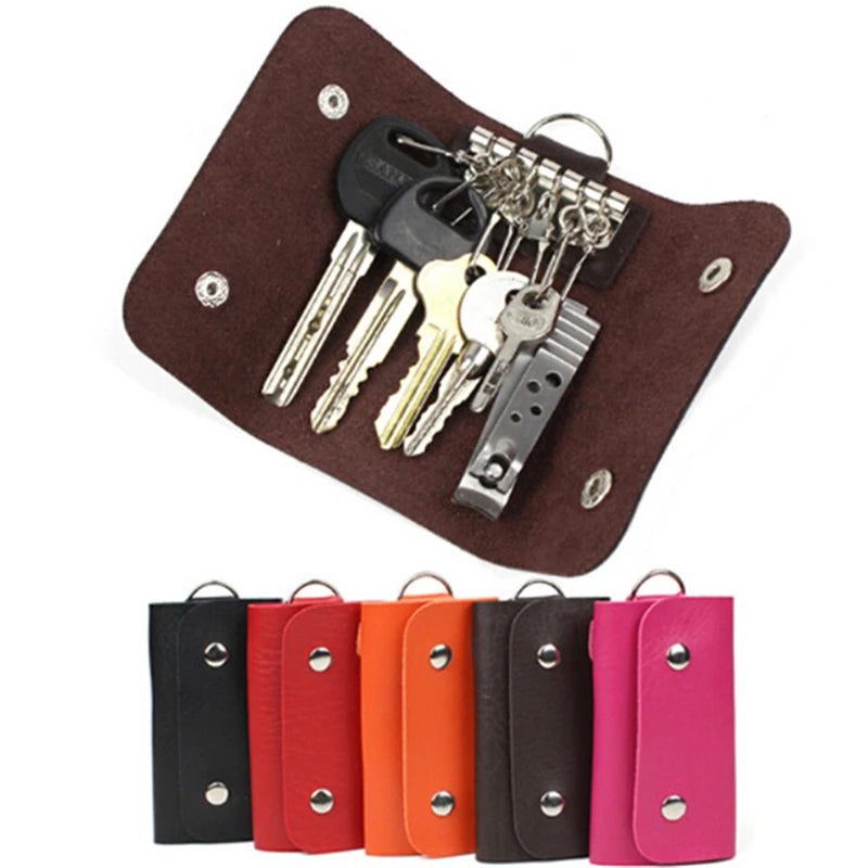 PU Leather Key Holder Organizer Manager with Buckle