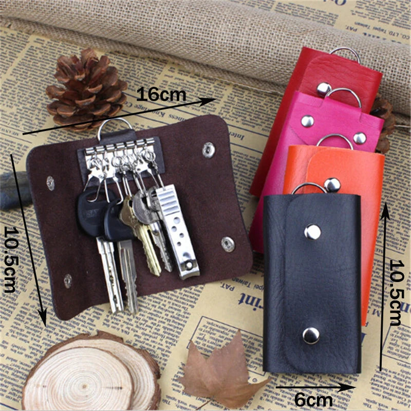 PU Leather Key Holder Organizer Manager with Buckle