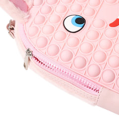 Kid Backpack, Rabbit Shape Stress Relief Push Bubble Zipper School Bag