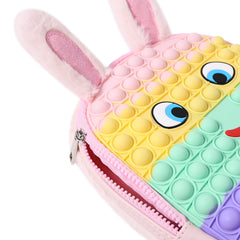 Kid Backpack, Rabbit Shape Stress Relief Push Bubble Zipper School Bag