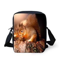 Kids Casual Squirrel Printed Mini Messenger Bag Small Shoulder Girl