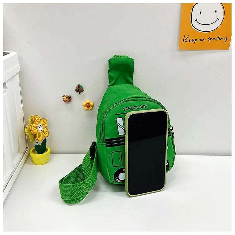 Kids Chest Bag Car Printed Crossbody Purse Waist Back Pack
