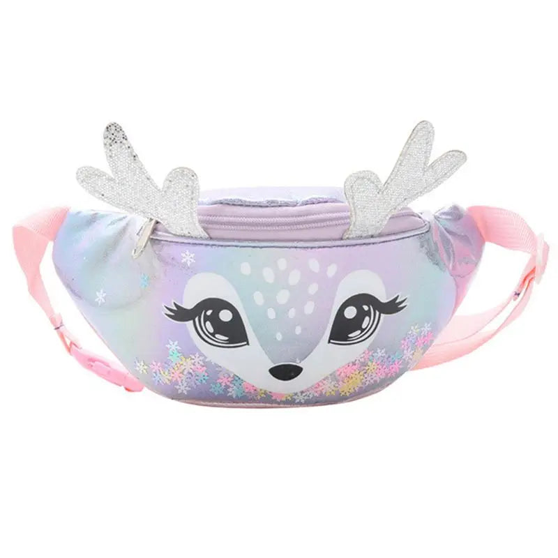 Kids Elk Print Waist Fanny Pack Belt Pouch Travel Hip Bum Shoulder Bag