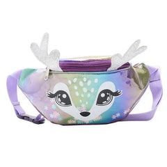 Kids Elk Print Waist Fanny Pack Belt Pouch Travel Hip Bum Shoulder Bag Purse