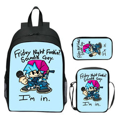 Kids Game Fri. Night Funkin Schoolbag Backpack Set for Students
