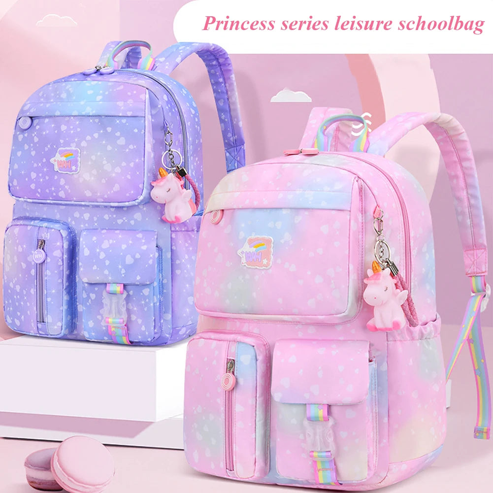 Rainbow School Backpack Water Resistant for Kids