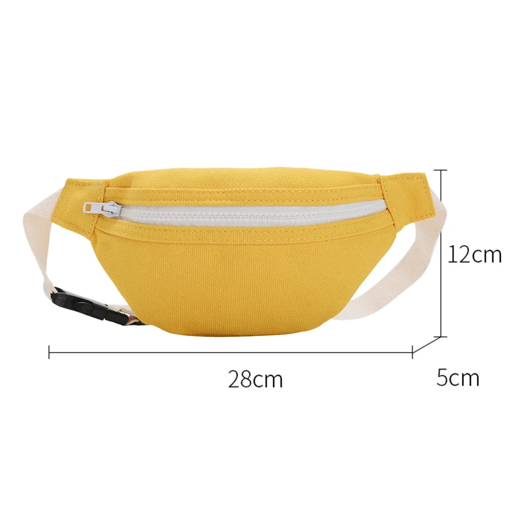 Girls Canvas Waist Bag Pack Zip Casual Chest Bum Belt Shoulder Pouch