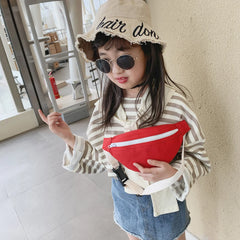 Girls Casual Waist Bag Pack Zip Canvas Chest Bum Belt Shoulder Pouch