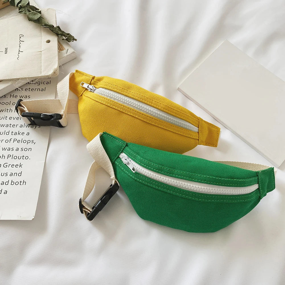 Girls Canvas Waist Bag Pack Zip Casual Chest Bum Belt Shoulder Pouch