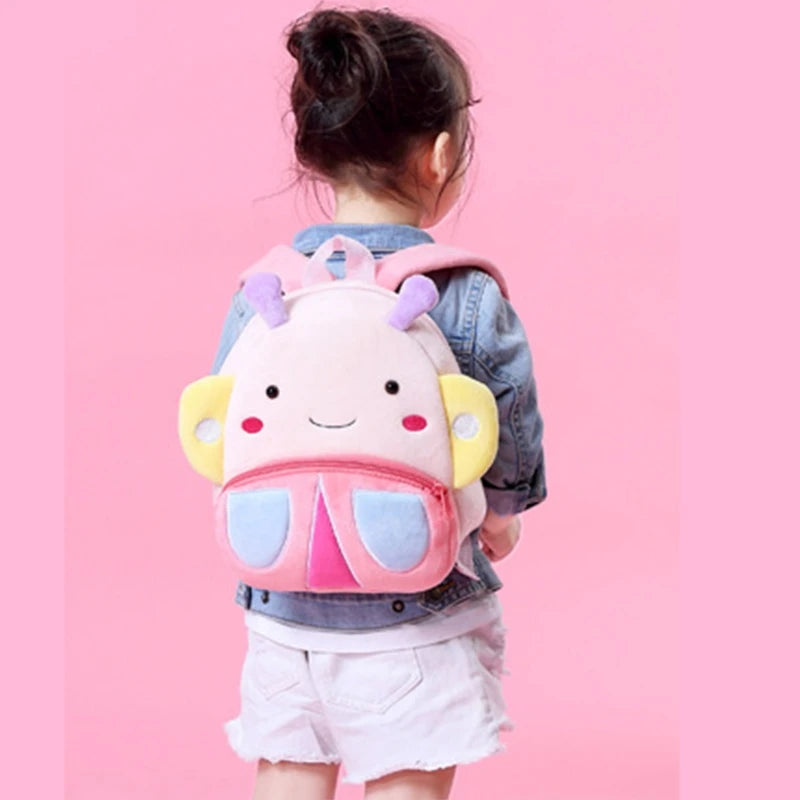 Girls Plush Backpack Kindergarten School Bag Travel Mini Daypack for 2-4 Years