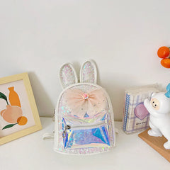Kids Mini Laser Backpack Purse Rabbit Ear School Bags for Girls