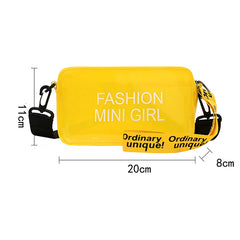 Kids See-Through Cross-Body Bag Letter Print Square Bucket Beach Bag