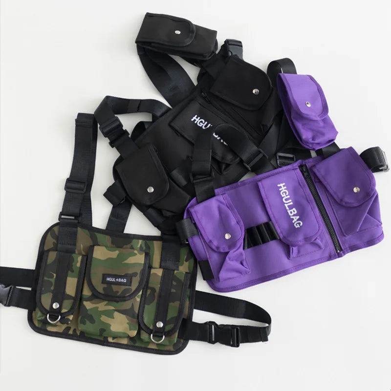 Kids Tactical Shoulder Bag Chest Rig Hip Hop Streetwear Waist Packs