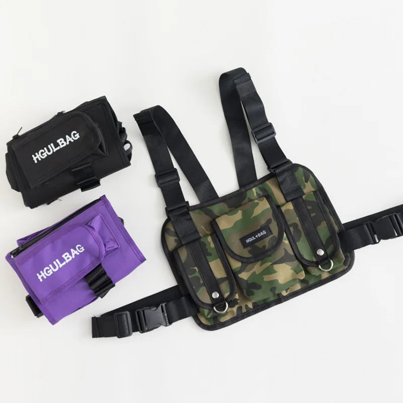 Kids Tactical Shoulder Bag Chest Rig Hip Hop Streetwear Waist Packs