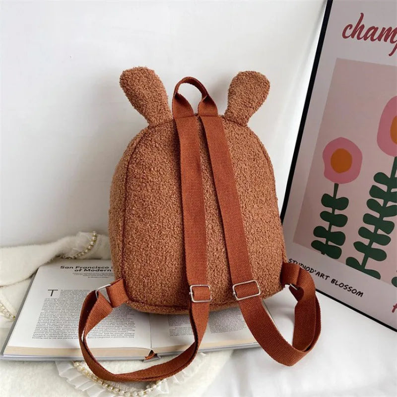Kids Bunny Ear Plush Backpack - Kindergarten School Bag