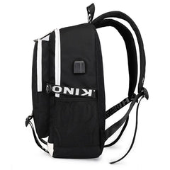 Kids Unisex USB Nylon Backpack Student School Bag