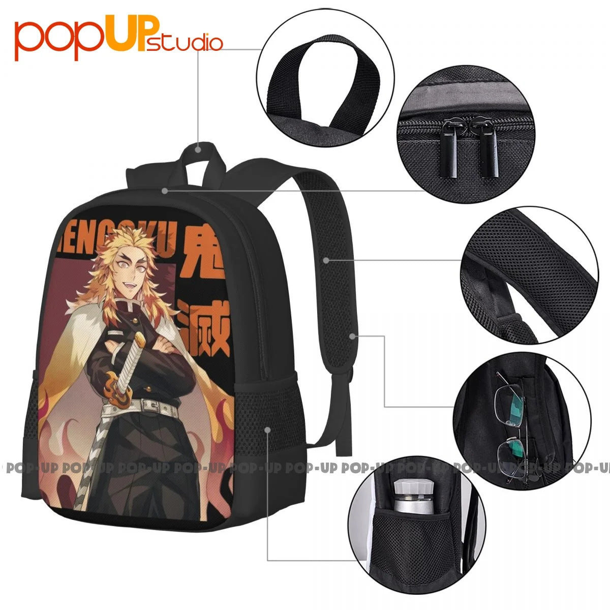 Demon Slayer Flame Pillar Rengoku Backpack Large Capacity