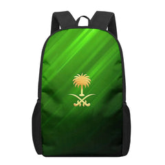 Saudi Arabia Flag 3D Print School Backpack for Boys Girls Teenager Kids Book Bag