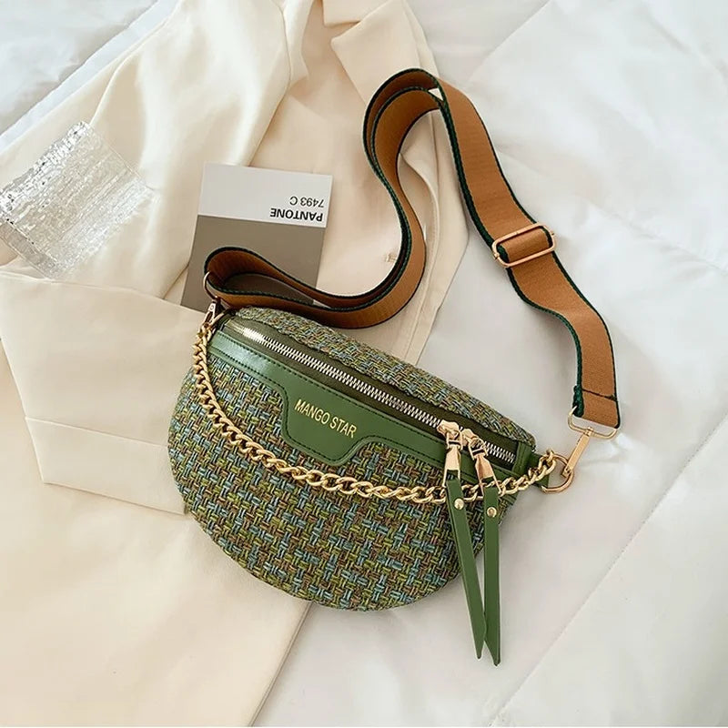 Women's Knitted Waist Pack Fanny Pack Crossbody Bag