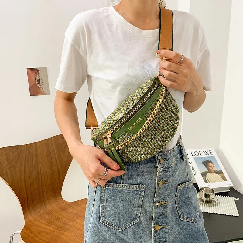 Women's Knitted Waist Pack Fanny Pack Crossbody Bag