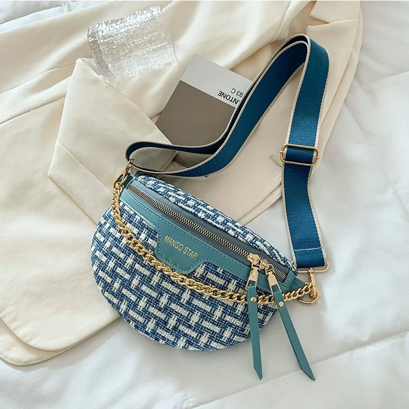 Women's Knitted Waist Pack Fanny Pack Crossbody Bag
