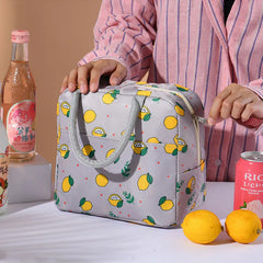 Korea Lemon Waterproof Lunch Bags Women Student Lunch Box
