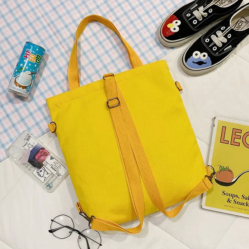 Korea Japan Women Backpack Canvas Bag Female Transparent Belt Starfish