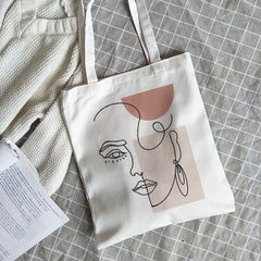 Korean Ulzzang Abstract Face Canvas Shoulder Bag