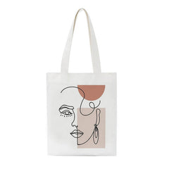 Korean Ulzzang Abstract Face Canvas Shoulder Bag