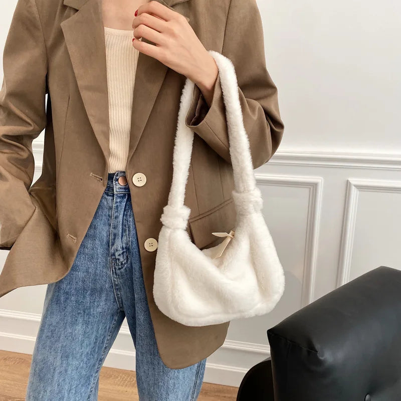 Autumn Plush Mini Bag Women's Messenger Handbag