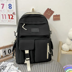 Canvas Large Capacity Backpack For Women Schoolbag For Teenager Girls