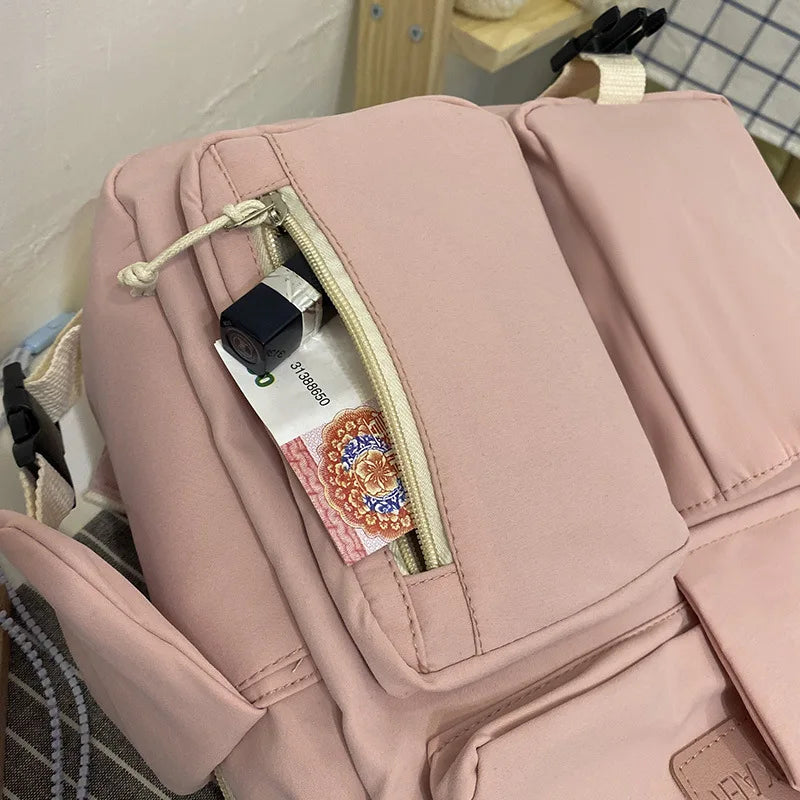 Canvas Large Capacity Backpack For Women Schoolbag For Teenager Girls
