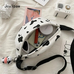 Cow Print Waist Bag for Women Vintage Multifunction Fanny Pack