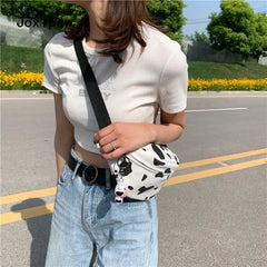 Cow Print Waist Bag for Women Vintage Multifunction Fanny Pack