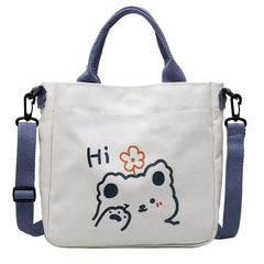 Bear Canvas Bag Female Shoulder Bag Women Tote Bag High Capacity Handbag