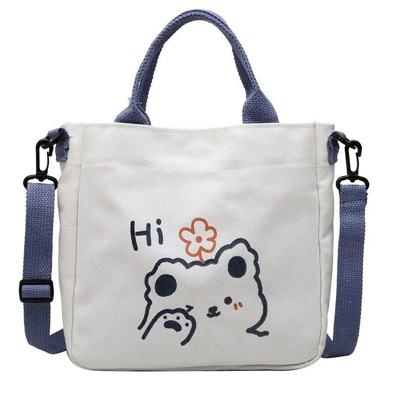 Bear Canvas Shoulder Bag Female Tote Bag Women