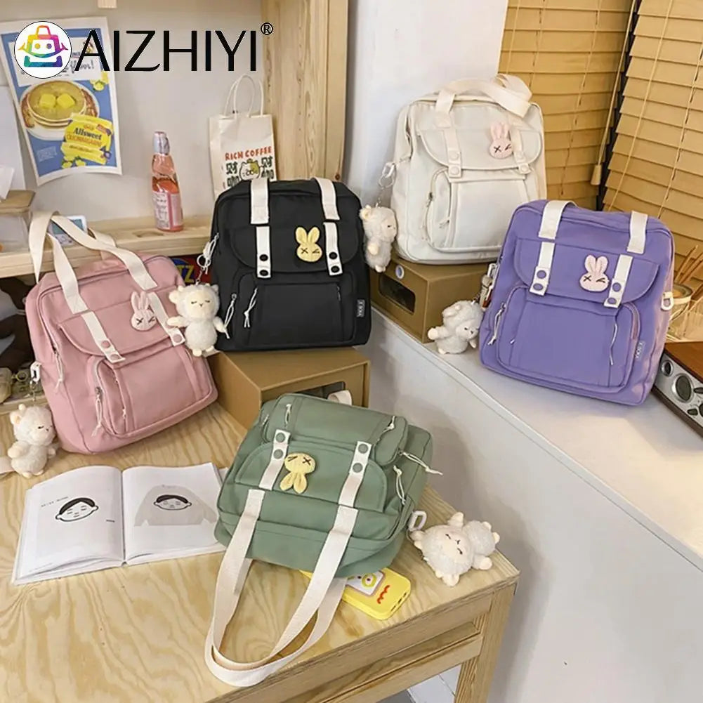 Nylon Shoulder Backpack Schoolbag Multi-function Travel Totes Bags