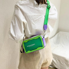 Clear Jelly Women Shoulder Flap Bag with Wide Strap Crossbody