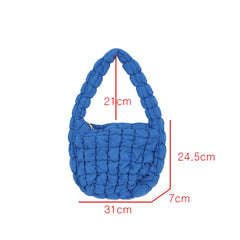 Women's Down Padded Shoulder Bag Bubbles Tote Big Ruched Handbag