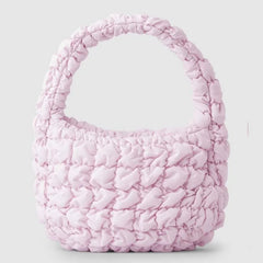 Women's Down Padded Shoulder Bag Bubbles Tote Big Ruched Handbag