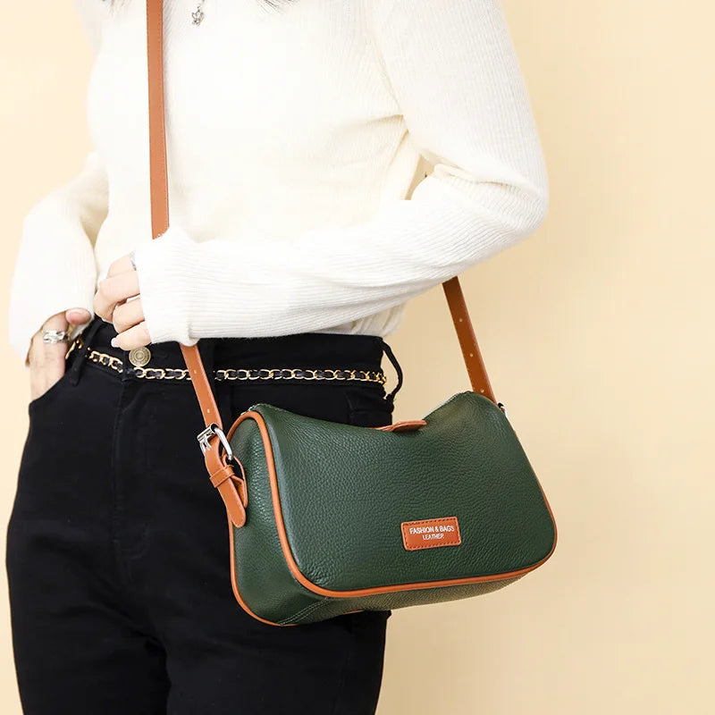 Women's Leather Sling Purse Vintage Messenger Shoulder Bag