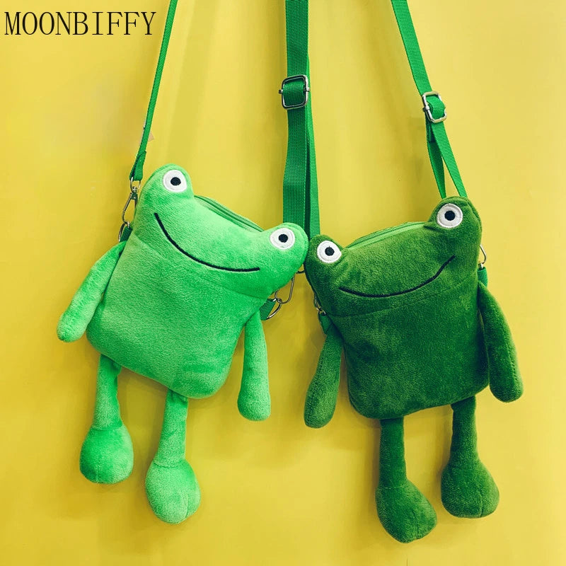 Funny Plush Cartoon Frog Bag Women Shoulder Messenger Handbag