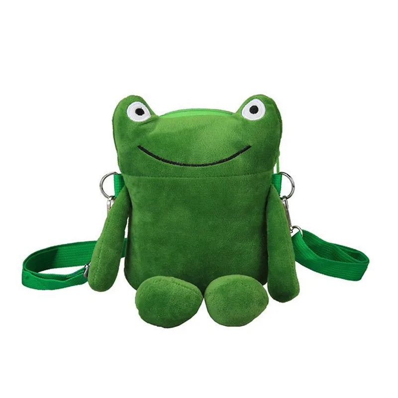 Funny Plush Cartoon Frog Bag Women Shoulder Messenger Handbag
